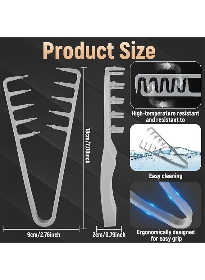 HY 2 Pcs Texture Comb, Wide Tooth Styling Comb, Roots Volume Tool, Men Pompadour Hairstyling Combs, Bangs Seam Grooming Accessory for Woman, for Barber Hairdressing Hair Pick Combs - Image 5